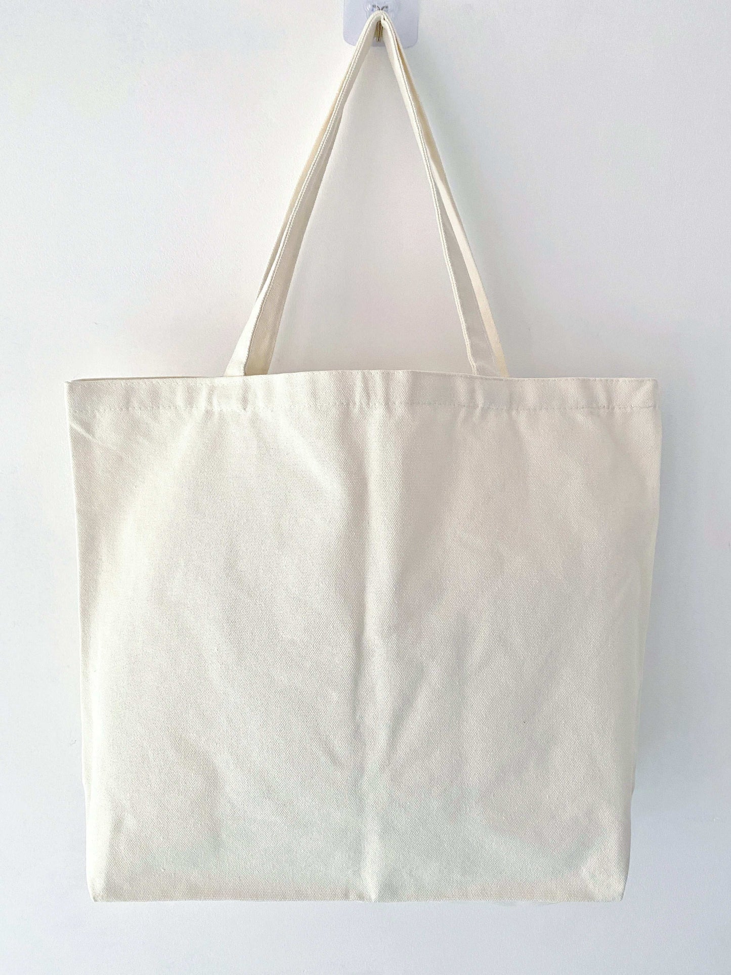 Large capacity cotton tote for shopping or travel with handmade touch