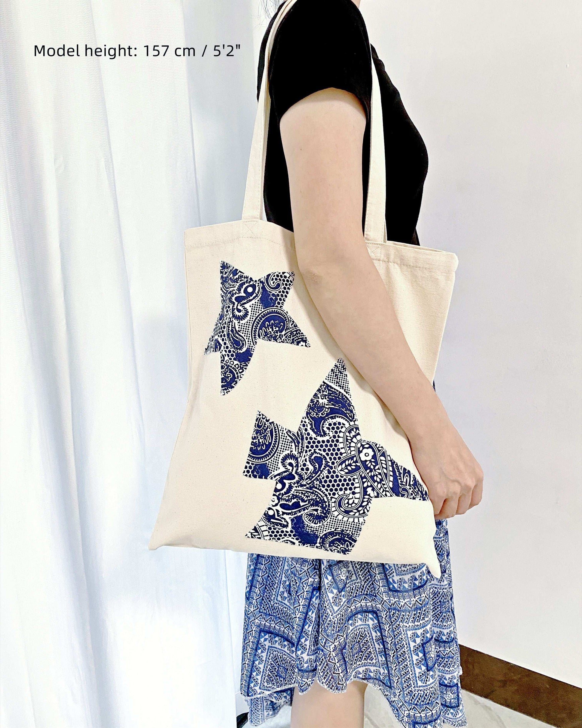 artistic cotton canvas tote for women who enjoy boho aesthetics