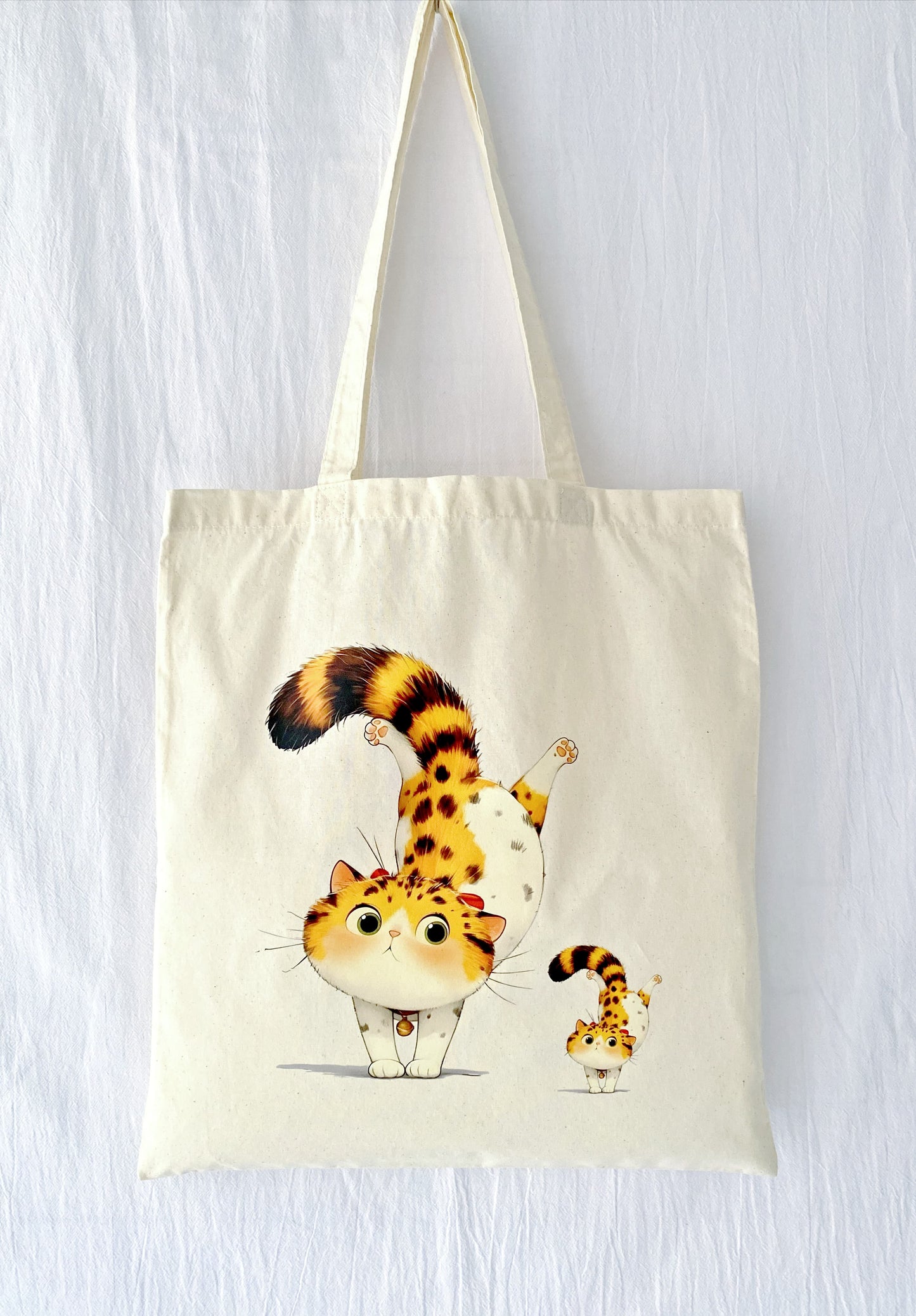 creative eco-friendly cotton tote bag with cat print