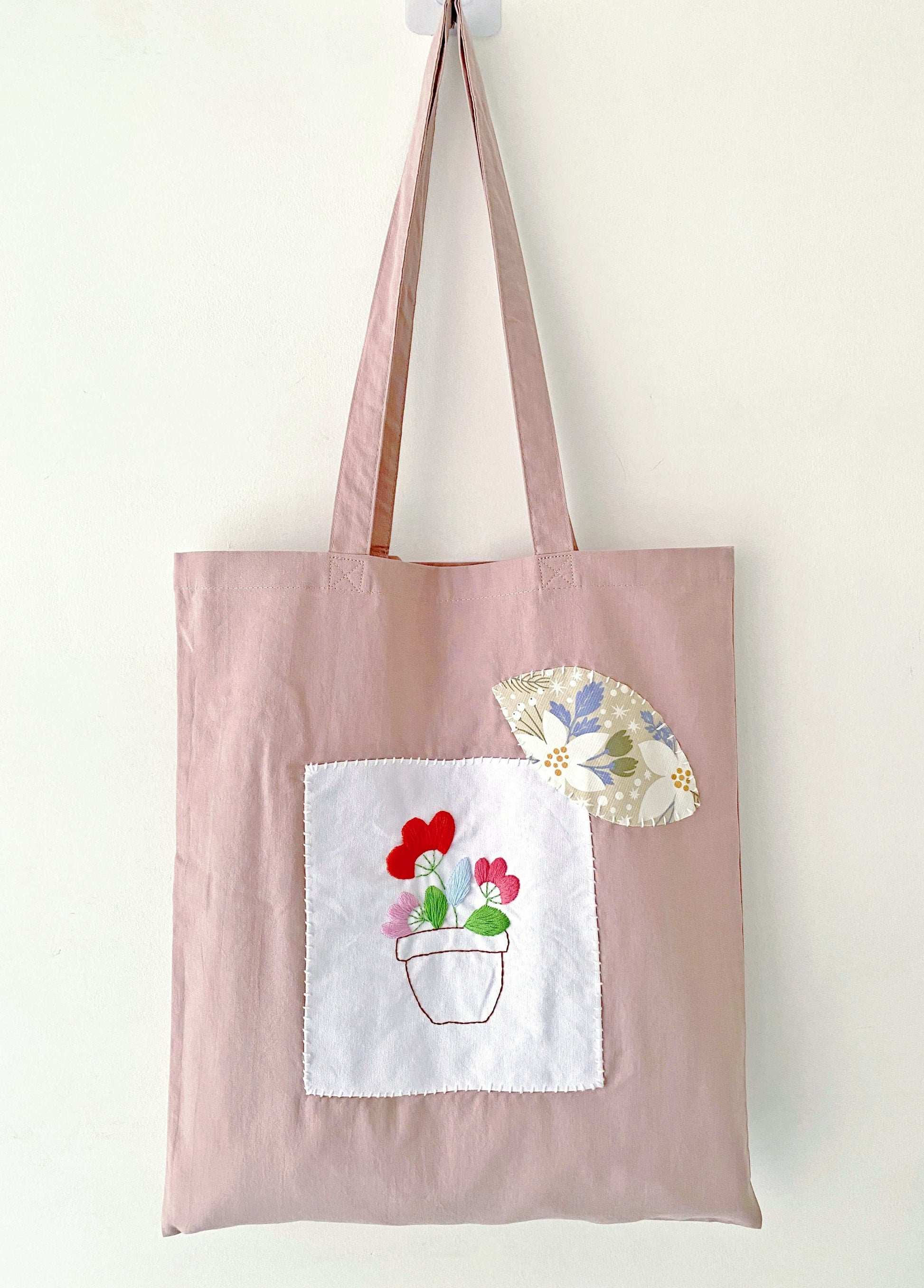 Durable embroidered cotton bag for eco-conscious lifestyles