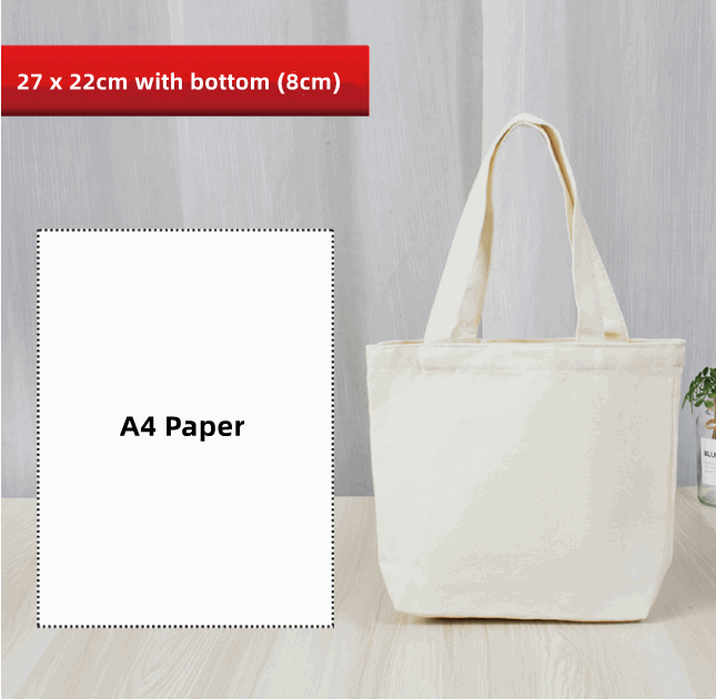 unprinted cotton fabric tote