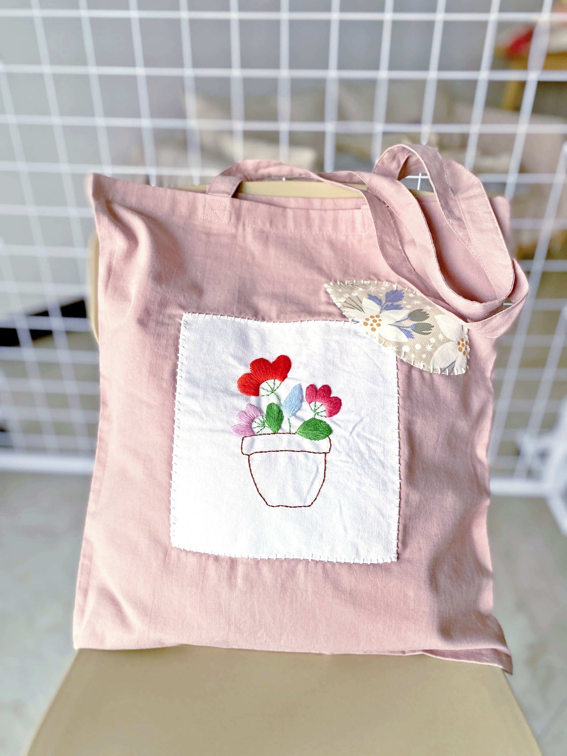 creative embroidered tote for gifts like mothers day or birthdays