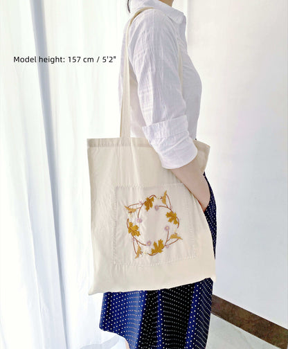 Spacious casual tote bag with handcrafted flower art, perfect for Easter or birthday presents in Europe