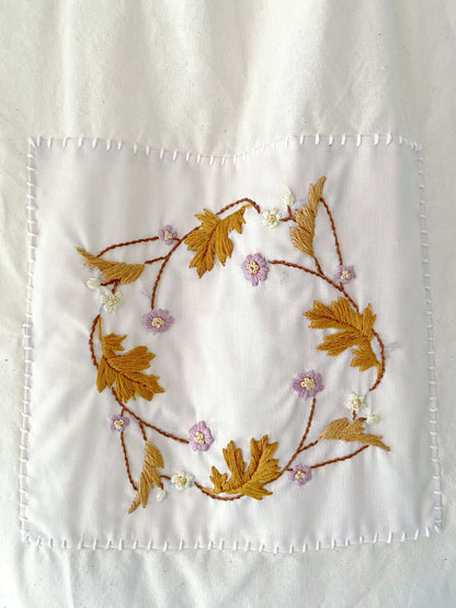 Soft lightweight cotton bag with artistic floral design, suitable for coffee shop afternoons in Rome