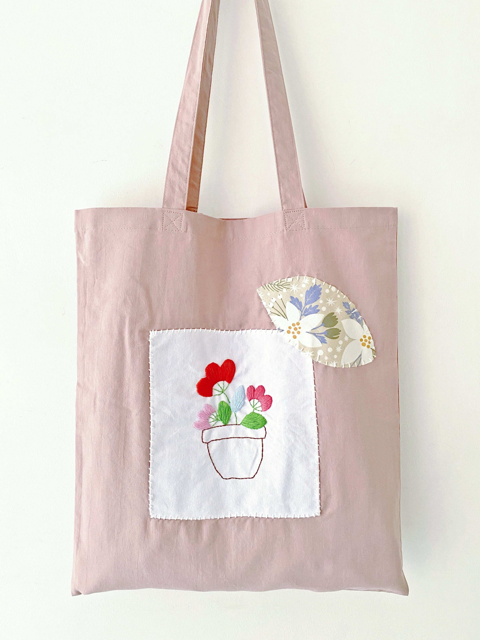 Creative floral embroidery tote perfect for thoughtful handmade gifts