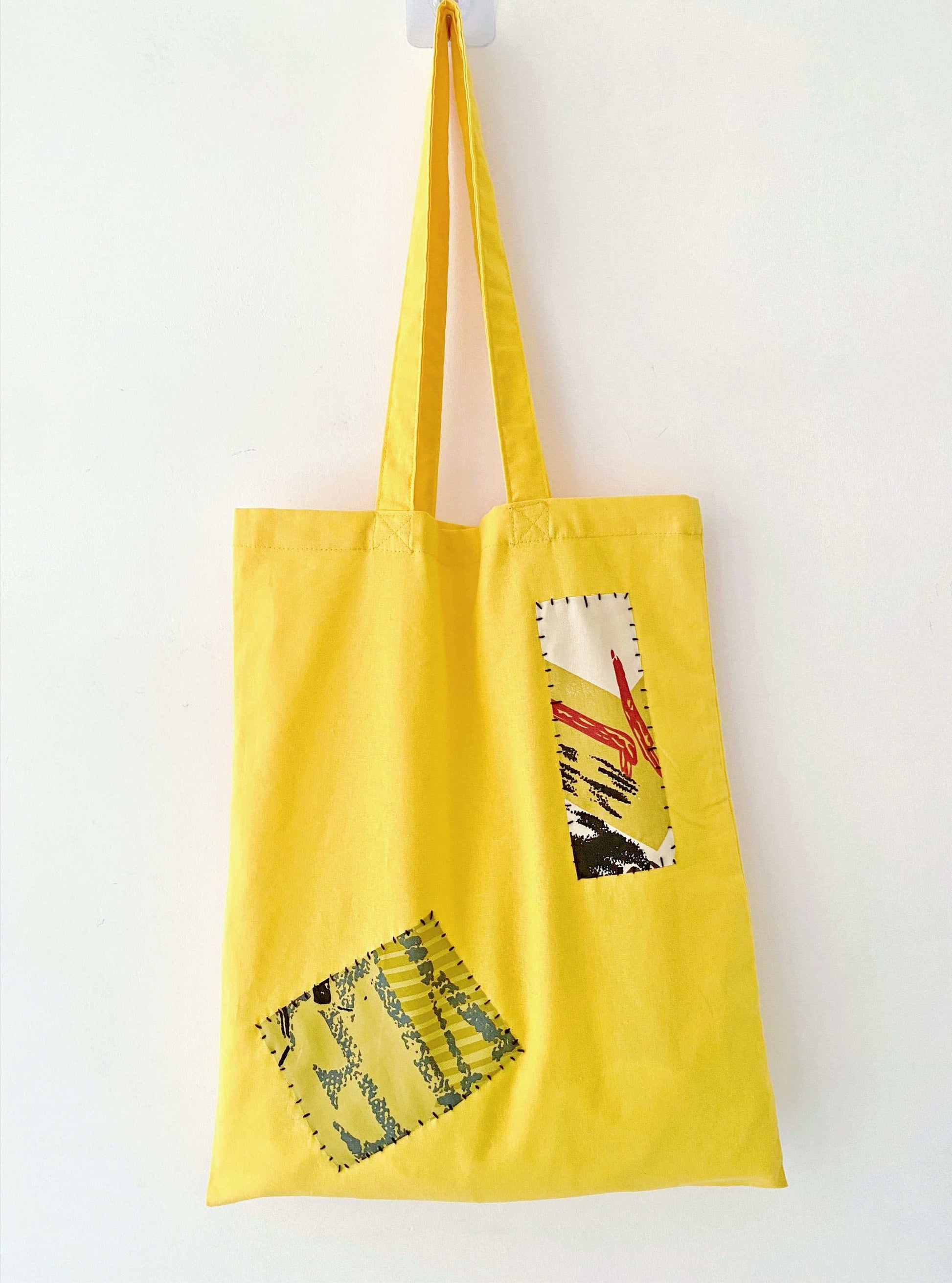 Women's durable tote in super soft fabric, accented by creative patchwork for casual wear