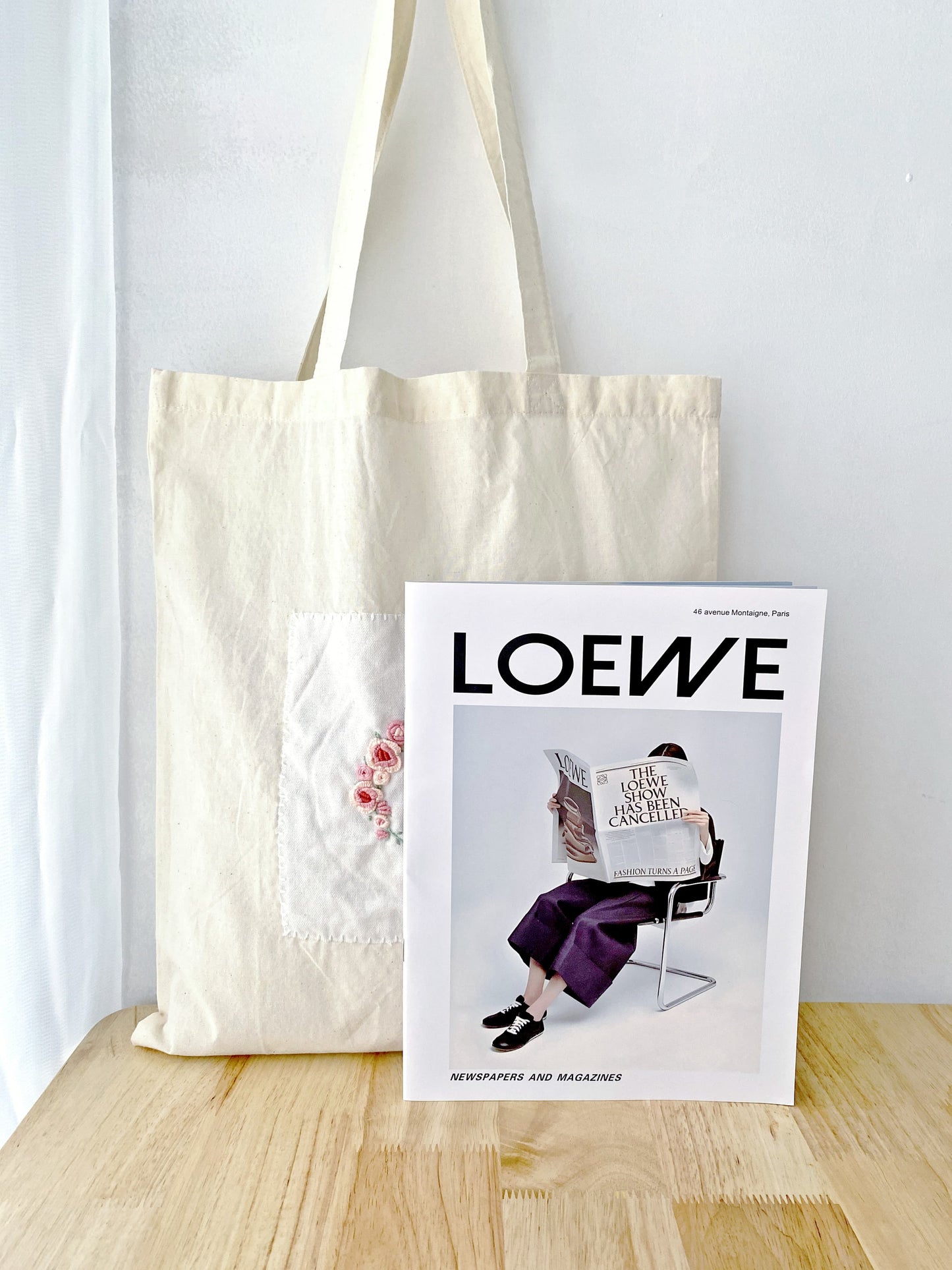 lightweight cotton tote bag for women with embroidered details