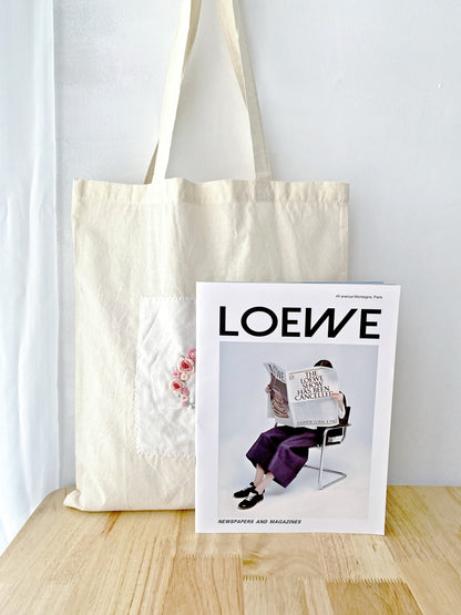 lightweight cotton tote bag for women with embroidered details