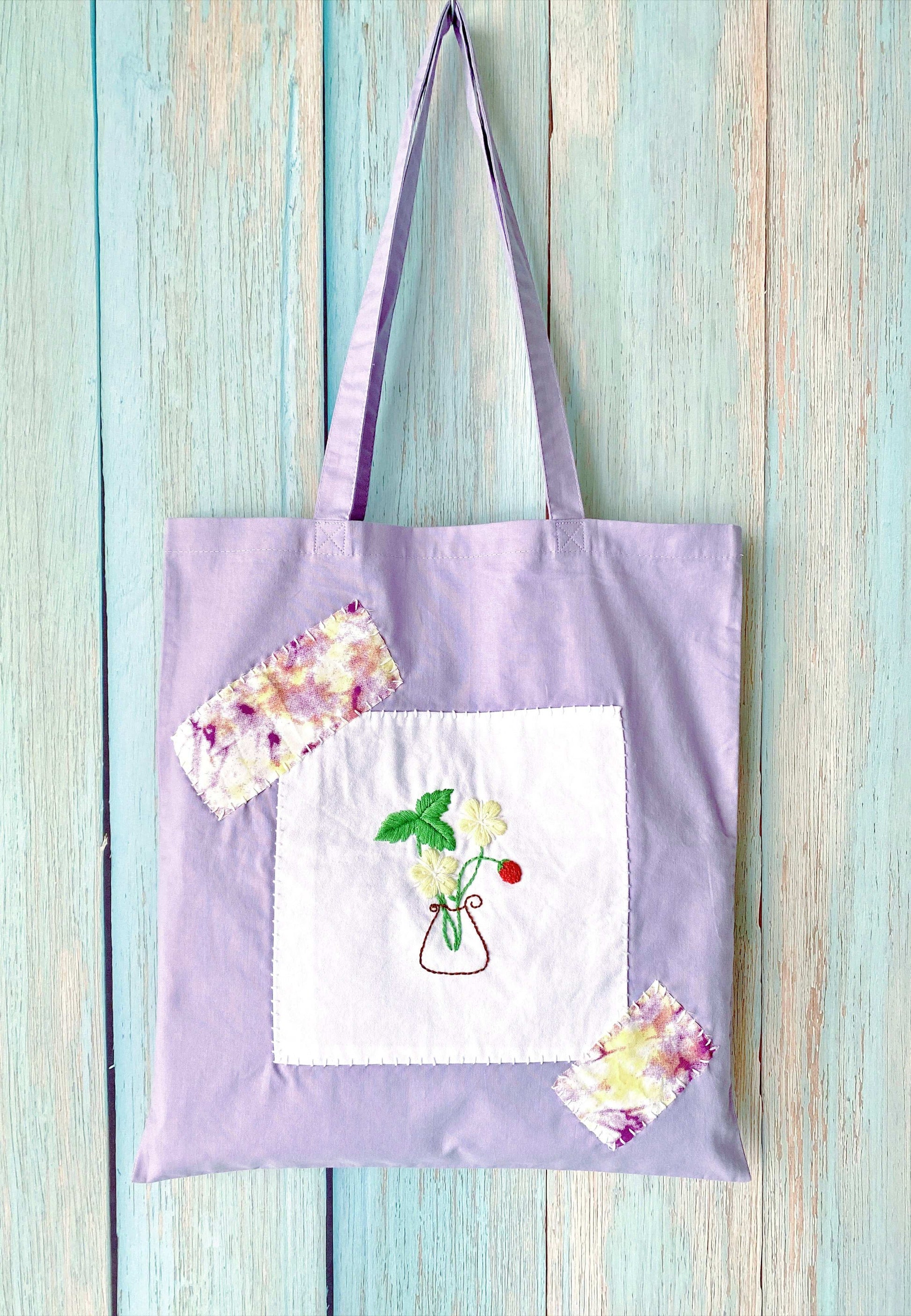 creative embroidered tote for artsy coffee shop afternoons