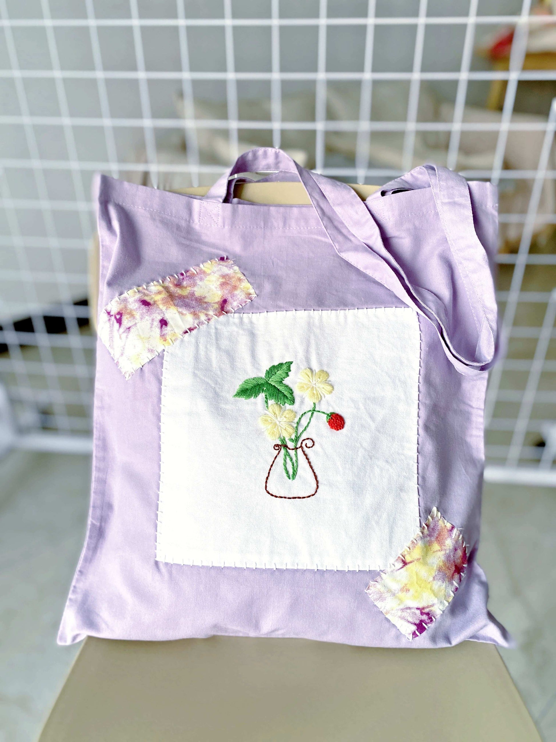 lightweight floral embroidery tote perfect for casual city walks