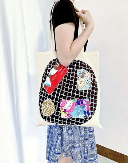 handmade aesthetic patchwork cotton bag for gifting