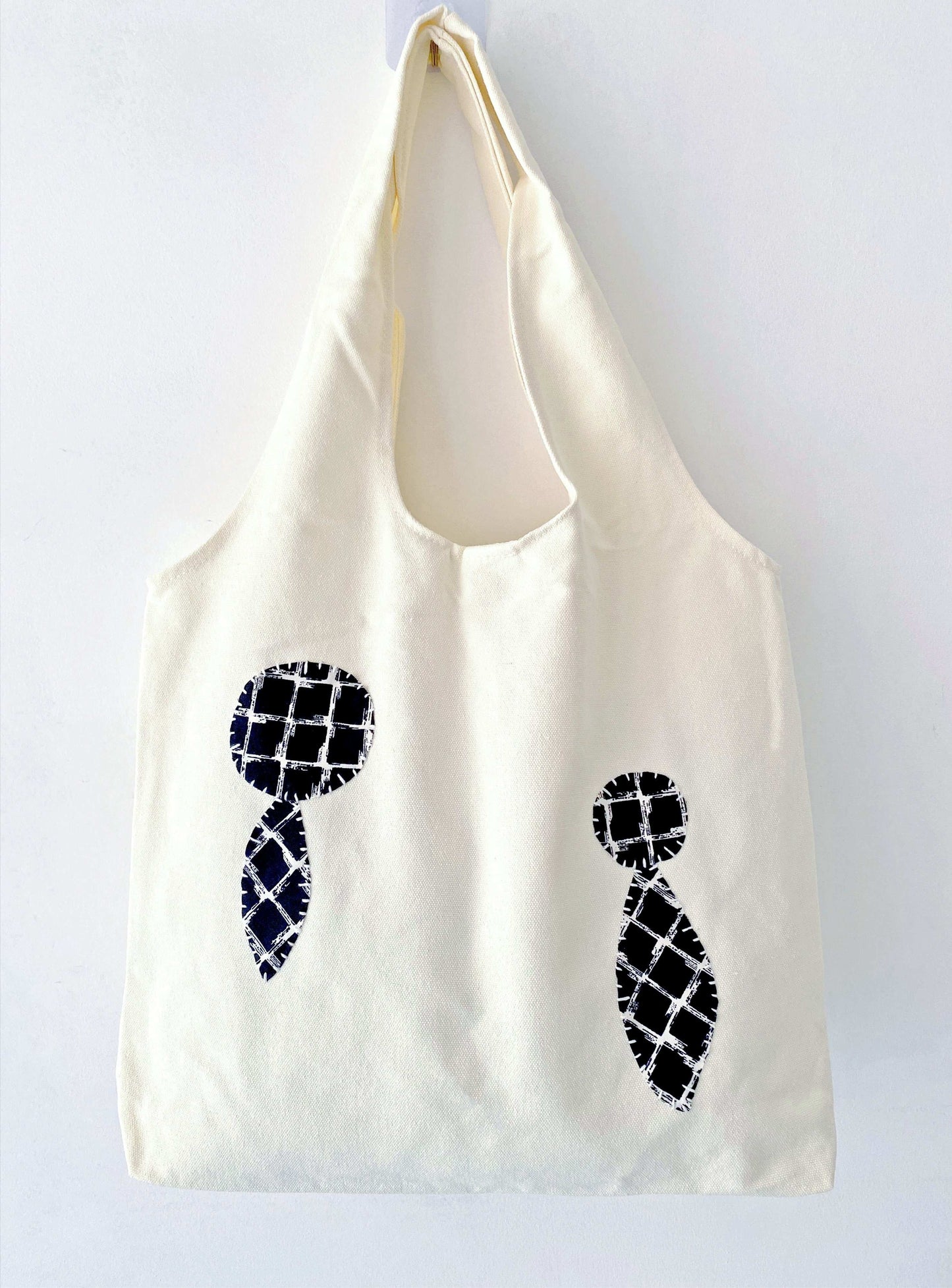 everyday canvas shoulder bag with handmade accents