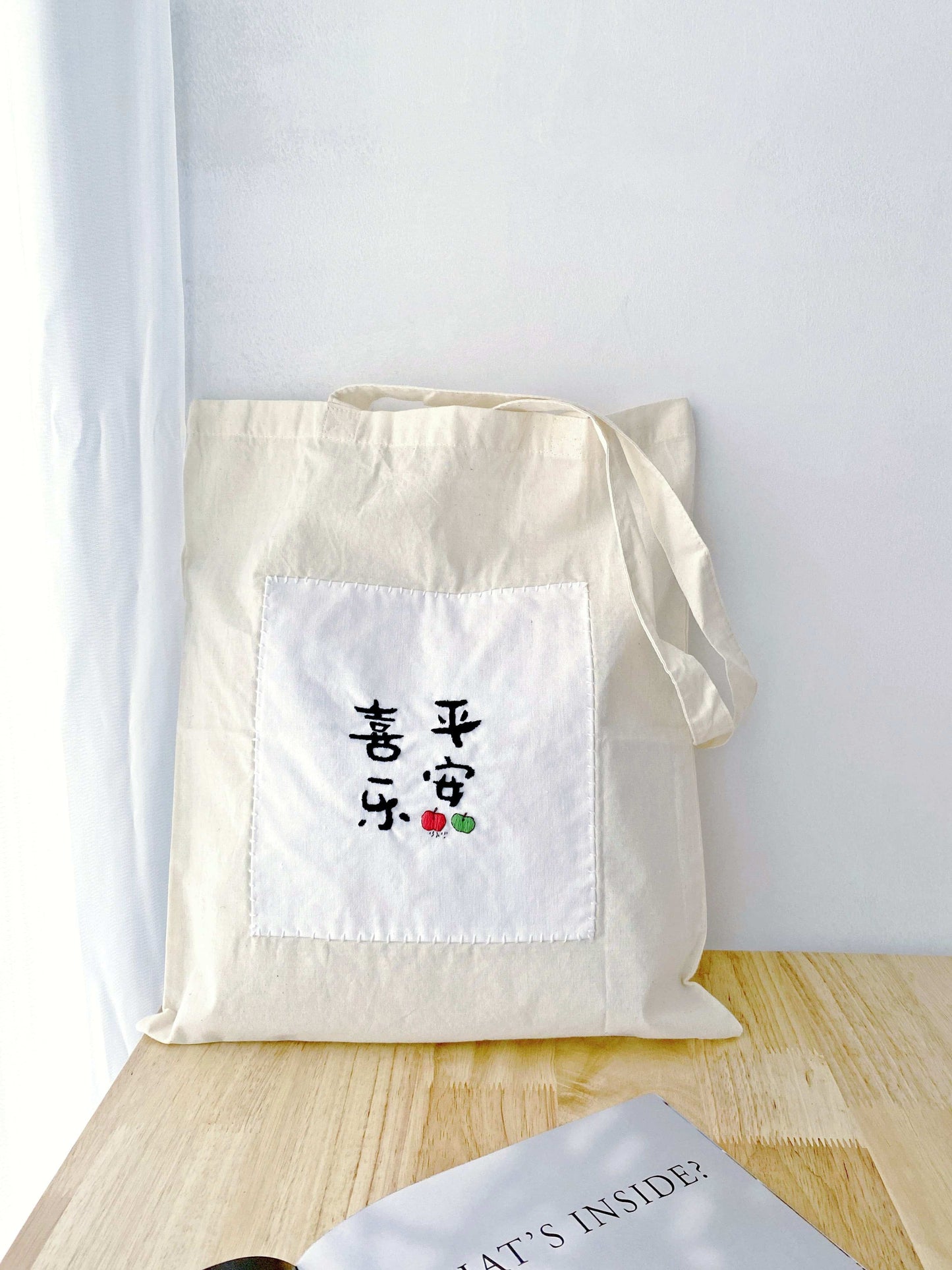 versatile eco-friendly tote with hand embroidered patterns