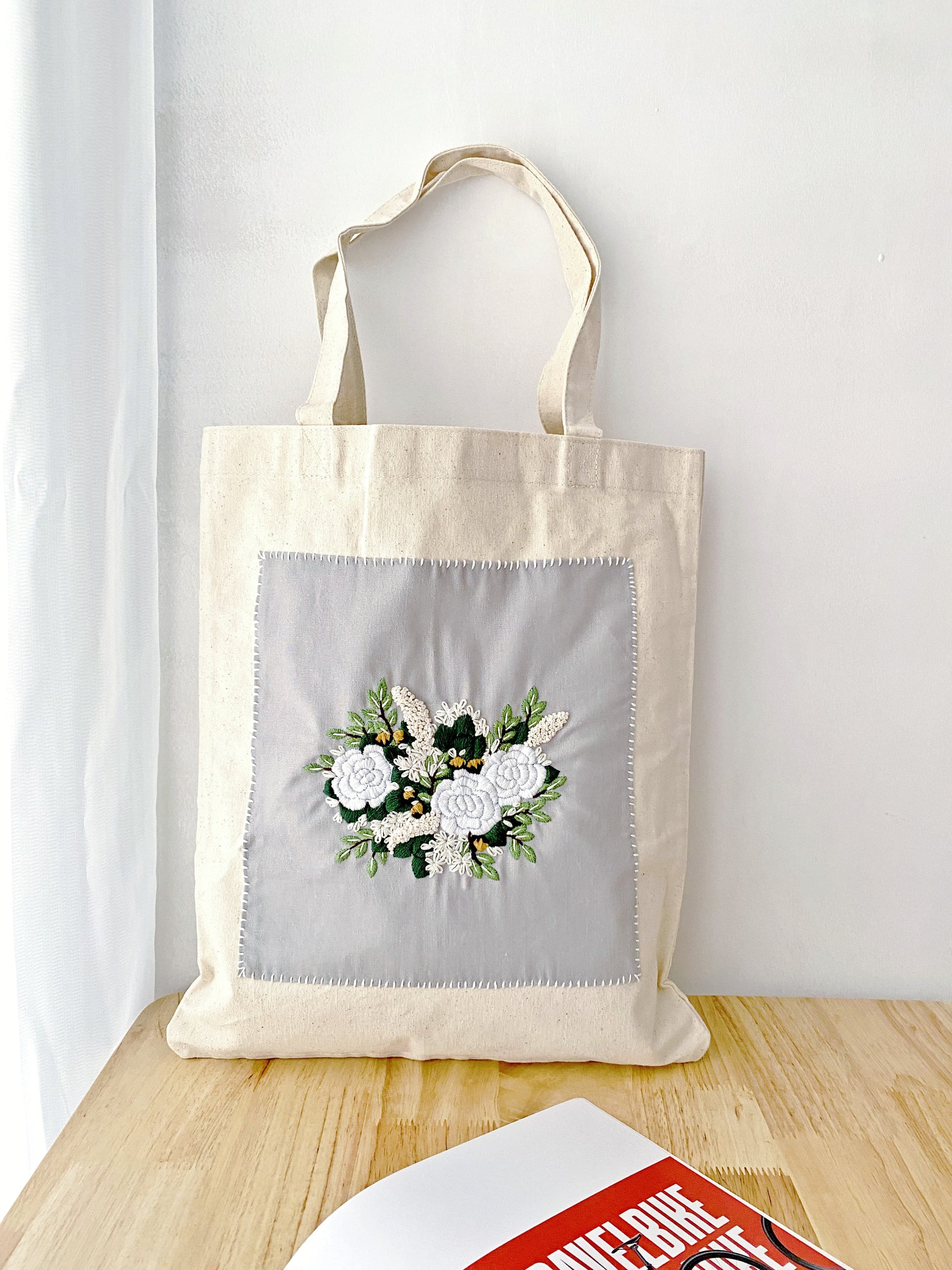 Handmade embroidery canvas bag for artistic slow living style