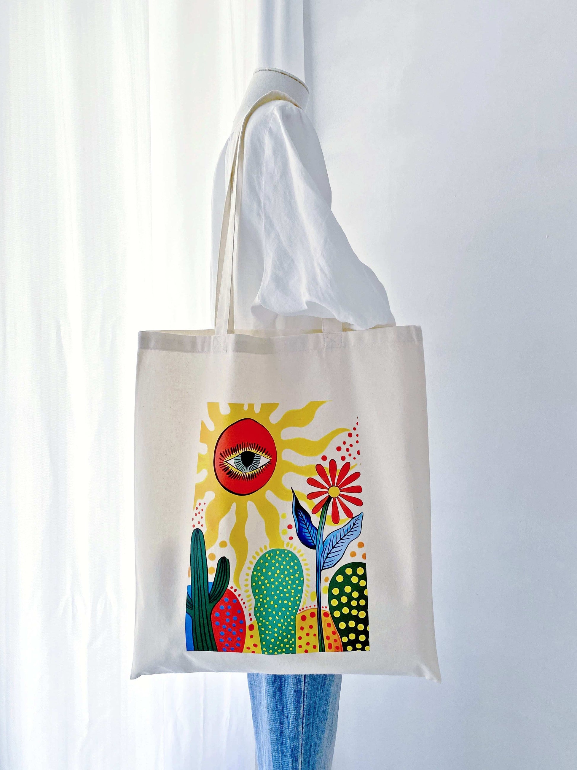 Large soft tote perfect for yoga, creative work, or weekend outings.